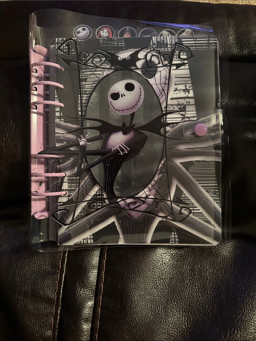 The Nightmare Before Christmas Jack Skellington Pink-Accent Discbound Notebook